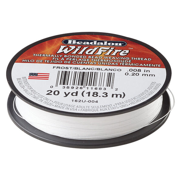 Thread, Beadalon® WildFire™, polyester and plastic, frost, 0.2mm with bonded coating, 15-pound test. Sold per 20-yard spool. image number 0
