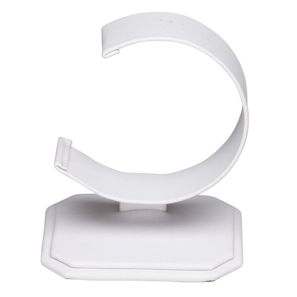 Display, watch / bracelet, leatherette, white, 2 x 2-5/8 x 2-7/8 inches. Sold individually. image number 1