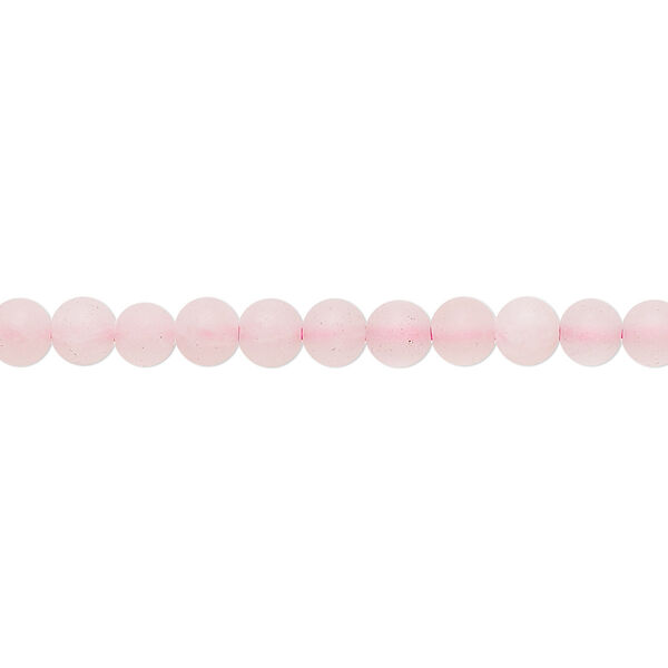 Bead, rose quartz (dyed), matte pink, 4mm round, B grade, Mohs hardness 7. Sold per 8-inch strand, approximately 45-50 beads. image number 0