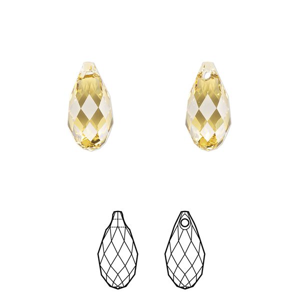 Briolette 1pkg144 dark jonquil, Swarovski® ReCreated™ 13x6.5mm pendant drop 6010 image number 0