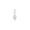 Bail, ice-pick, sterling silver and cubic zirconia, clear, 12x5mm diamond 7mm grip length. Sold individually. image number 0
