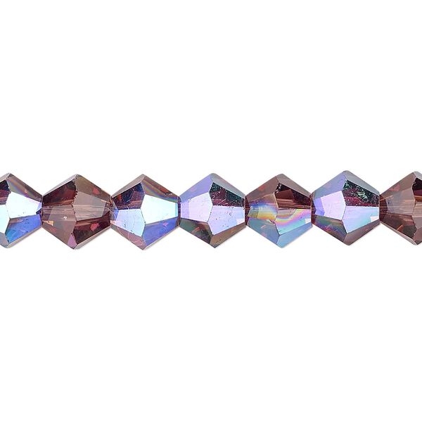 Bead 1pk transparent medium purple AB, Celestial Crystal® 8mm bicone 15.5-16 inch image number 0