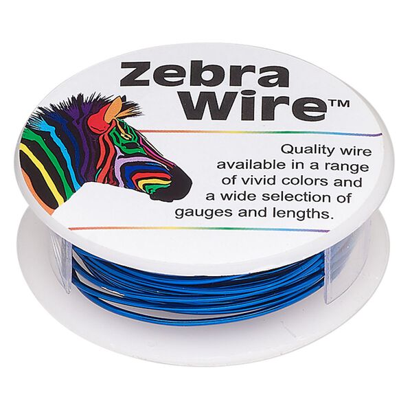 Wire, Zebra Wire™, color-coated copper, royal blue, 18 gauge. Sold per 10-yard spool. image number 0
