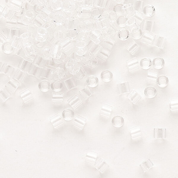 Seed bead, Delica®, glass, pkg/250g, #8 round, transparent crystal clear (DBL-0141). image number 0