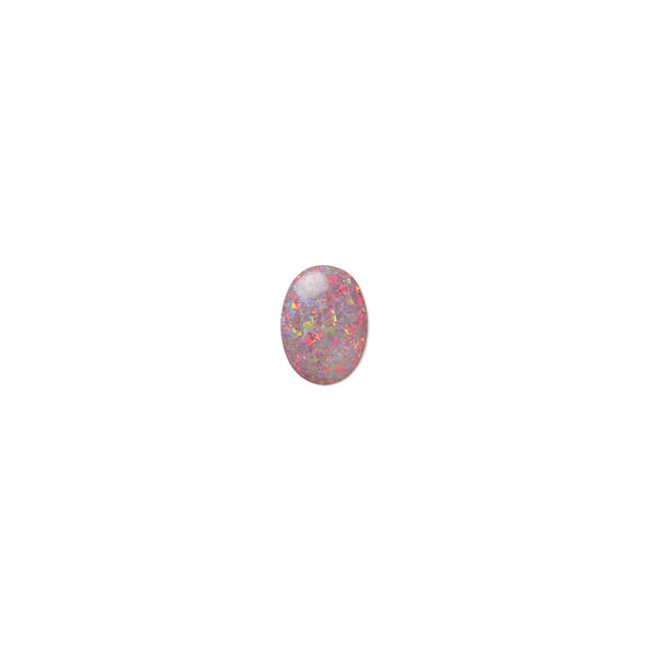 Cabochon, "opal" (silica and epoxy) (man-made), Mexican brown, 8x6mm calibrated oval. Sold individually. image number 0