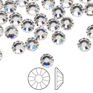 Flat back 24pk crystal foil back, Preciosa Viva 12® Czech crystal rhinestone 6.3-6.5mm chaton rose round SS30