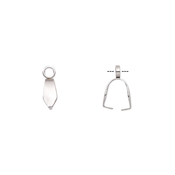 Bail, ice-pick, stainless steel, 8x4mm, 7mm grip length. Sold per pkg of 10. image number 0