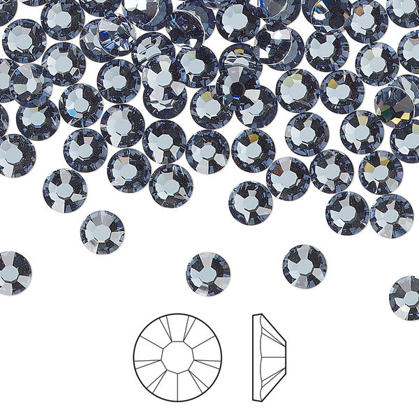 Flat back 1440pk denim blue foil back, Preciosa MAXIMA Czech crystal rhinestone 4.6-4.8mm chaton rose round SS20 image number 0