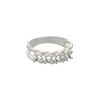Ring, sterling silver, twisted band with (4) 3.5mm 4-prong round settings, size 7. Sold individually. image number 0