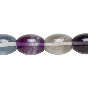 Rainbow fluorite 1pkg1, oval bead natural 15.5-16 inch 14x10mm