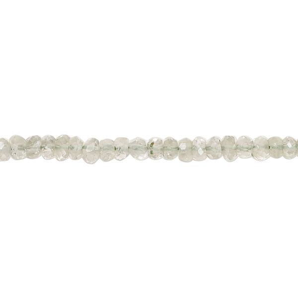 Green quartz 1pkg1, hand-cut faceted rondelle bead, 13 inch 3x2mm-4x3mm light image number 0