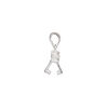 Bail, ice-pick, sterling silver and cubic zirconia, clear, 9.5x7mm with 3.5mm grip length. Sold individually. image number 1