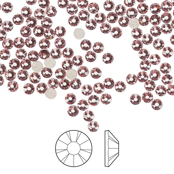 Flat back 1440pk light rose foil back, Preciosa MAXIMA Czech crystal hotfix rhinestone 2.7-2.9mm chaton rose round SS10 image number 0