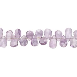 Amethyst 1pkg1, hand-cut top-drilled faceted puffed teardrop bead natural 9 inch 5x4mm-10x5mm