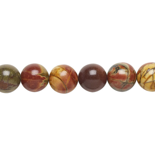 Bead, red creek jasper (stabilized), 8mm round, B grade, Mohs hardness 6-1/2 to 7. Sold per 15-1/2" to 16" strand. image number 0