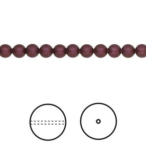 Pearl 500pk elderberry, Swarovski® 4mm round 5810