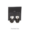 Earring card, PVC plastic, opaque black, 2x2 inch square, fits 3 pairs. Sold per pkg of 100. image number 1