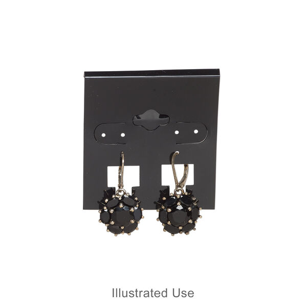 Earring card, PVC plastic, opaque black, 2x2 inch square, fits 3 pairs. Sold per pkg of 100. image number 1
