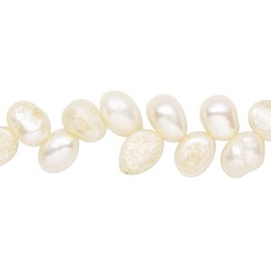 Pearl, cultured freshwater (dyed), lemon, 8x6mm-9x7mm herringbone-drilled flat-sided rice with 0.4-0.6mm hole, D grade, Mohs hardness 2-1/2 to 4. Sold per 15-inch strand.