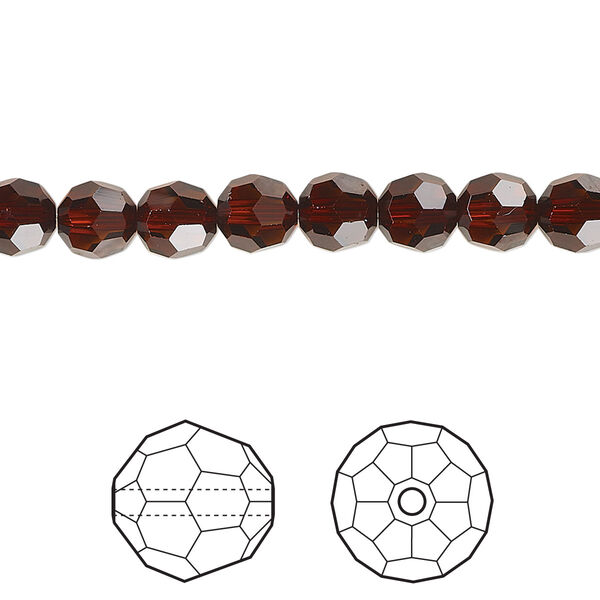Bead 12pk smoked amber, Crystal Passions® 6mm round 5000 image number 0