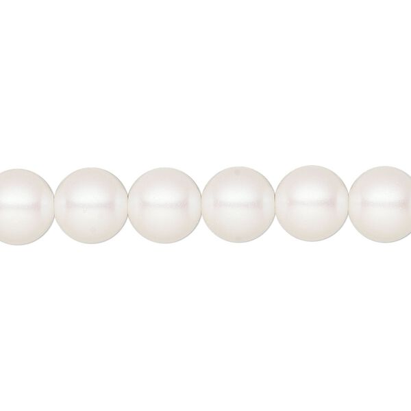 Pearl 25pk pearlescent white, Preciosa Czech crystal 8mm round image number 0