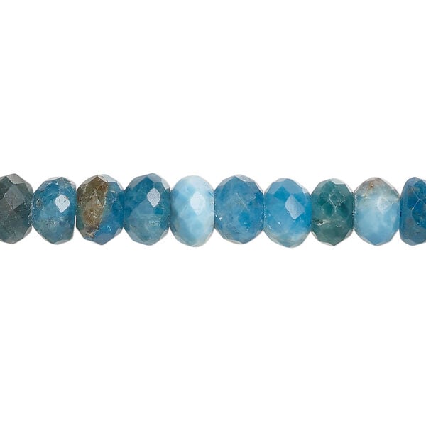 Blue apatite 1pkg1, faceted rondelle bead, 15.5-16 inch 8x5mm-8.5x5.5mm image number 0