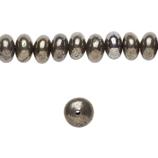 Pyrite 1pkg1, rondelle bead 15.5-16 inch 8x5mm image number 0