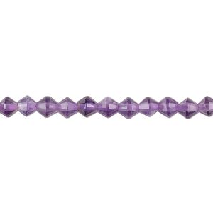 Amethyst 1pkg1, faceted bicone bead natural 15.5-16 inch 4mm