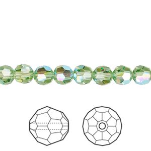 Bead 360pk peridot shimmer, Swarovski® 6mm round 5000