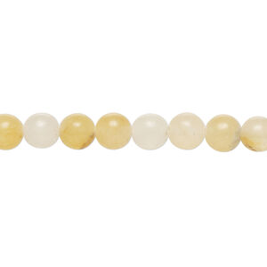 Golden "jade" (quartz) 1pkg1, round bead, 15 inch 6-7mm