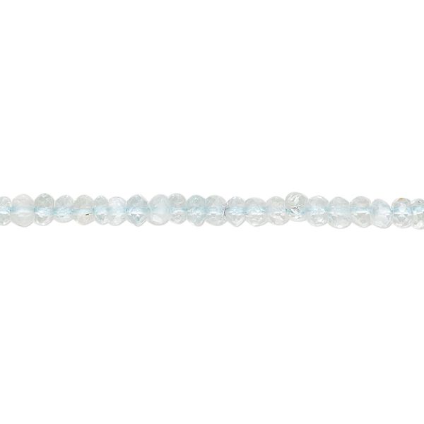 Goshenite 1pkg1, hand-cut faceted saucer bead natural 13 inch 3x2mm-4x3mm image number 0