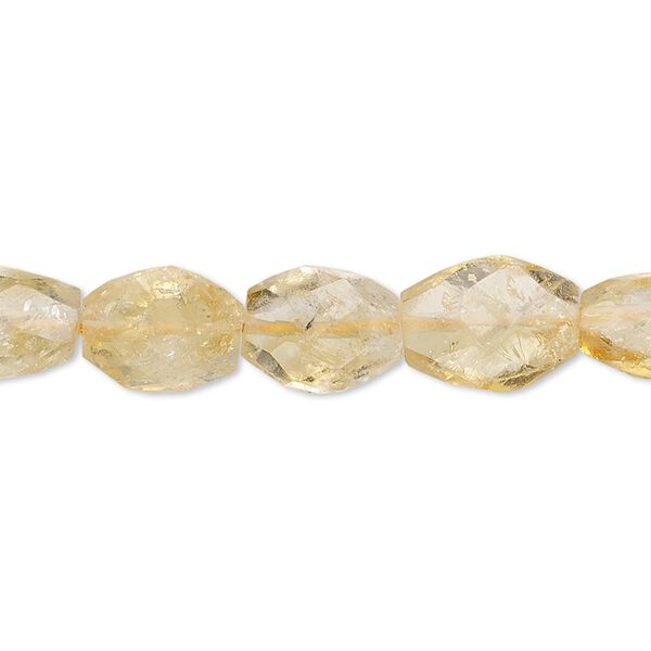 Citrine 1pkg1, hand-cut faceted oval bead 15.5-16 inch 8x6mm-11x9mm image number 0