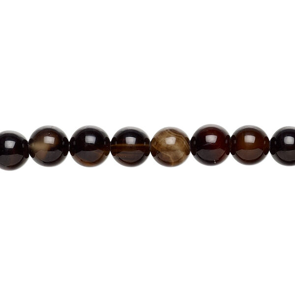 Bead, black agate (dyed), 6mm round, B grade, Mohs hardness 6-1/2 to 7. Sold per 15-1/2" to 16" strand. image number 0