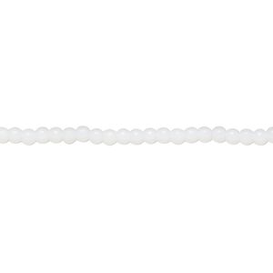 Bead, Czech pressed glass, opaque white, 2mm round. Sold per 15-1/2" to 16" strand.