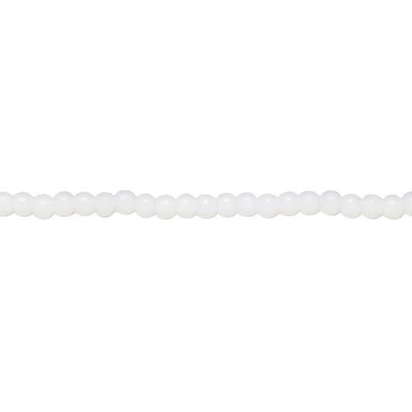 Bead, Czech pressed glass, opaque white, 2mm round. Sold per 15-1/2" to 16" strand. image number 0