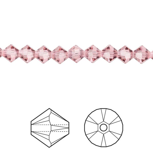 Bead 720pk light rose, Swarovski® 5mm XILION bicone 5328 image number 0