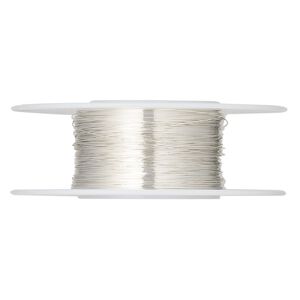 Wire, sterling silver, dead-soft, round, 32 gauge. Sold per pkg of 1 ounce.