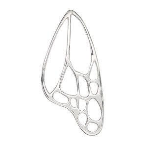 Focal, Amoracast®, sterling silver, 38.5x18mm double-sided cutout butterfly wing. Sold individually.