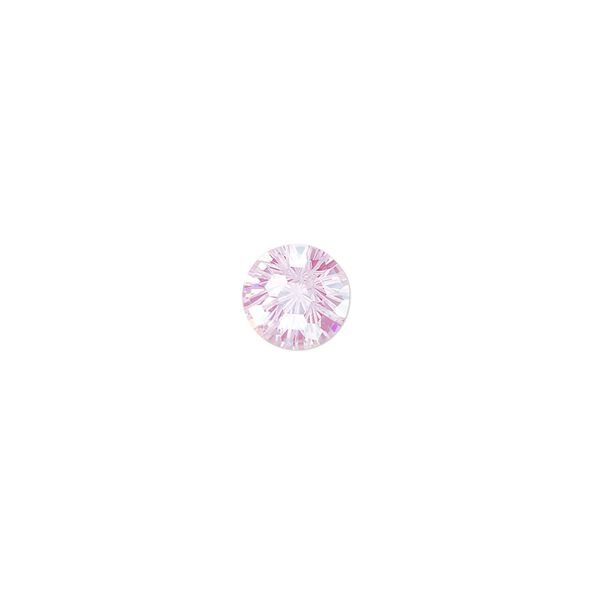 Gem, "Skyrocket Cut," cubic zirconia, pink, 8mm faceted round, Mohs hardness 8-1/2. Sold individually. image number 0
