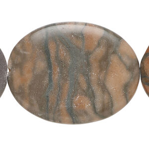 Red-grey marble 1pkg1, puffed oval bead natural, 15 inch 39x30mm-40x31mm