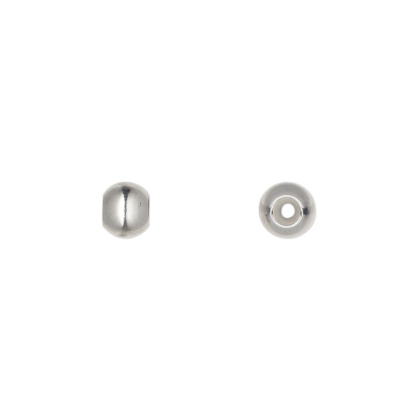 Bead keeper, stainless steel and silicone, clear, 6mm round, fits 2mm chain or cord. Sold per pkg of 4. image number 0