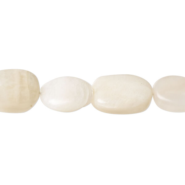 Grey moonstone and peach moonstone 1pkg1, hand-cut nugget bead natural, 13 inch small to medium image number 0
