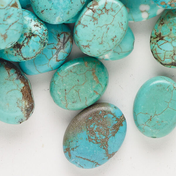 Magnesite 1pkg1, puffed oval bead C grade, 3 oz mix 16x12mm-21x16mm image number 0