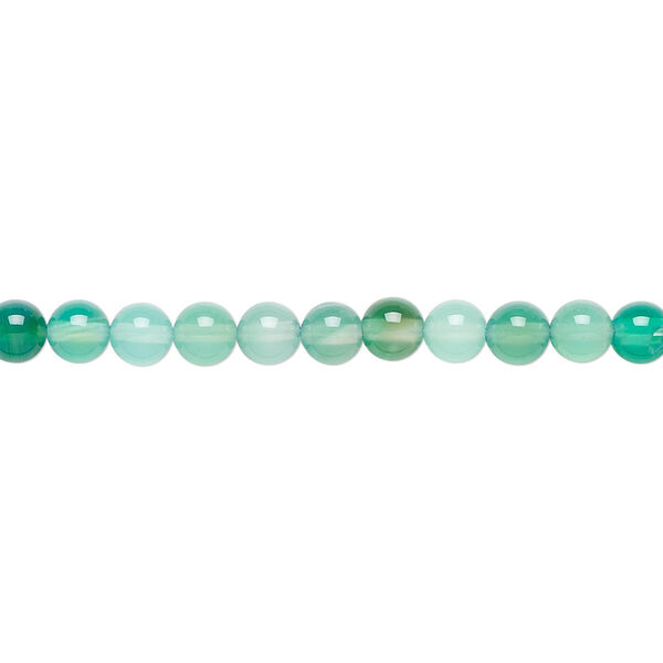 Bead, green agate (dyed), 4mm round, B grade, Mohs hardness 6-1/2 to 7. Sold per 15-1/2" to 16" strand. image number 0