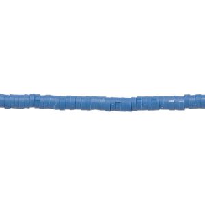 Bead, polymer clay, opaque dark blue, 3x1mm heishi. Sold per pkg of (2) 15-1/2" to 16" strands.