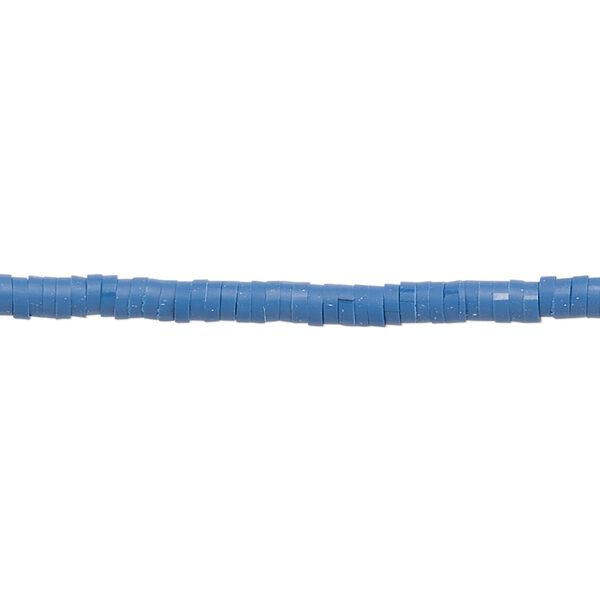 Bead, polymer clay, opaque dark blue, 3x1mm heishi. Sold per pkg of (2) 15-1/2" to 16" strands. image number 0