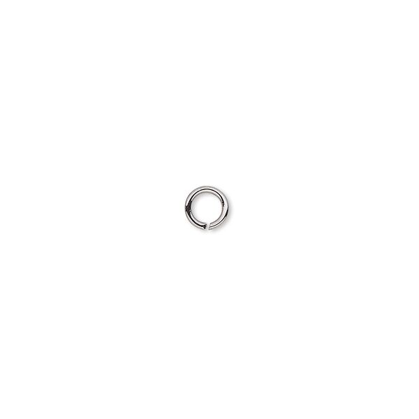 Jump ring, gunmetal-plated brass, 4.5mm round, 2.9mm inside diameter, 20 gauge. Sold per pkg of 100. image number 0