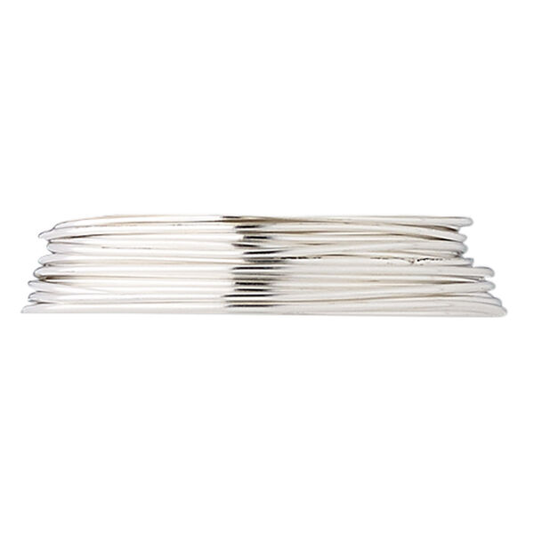 Wire, fine silver, dead-soft, round, 20 gauge. Sold per pkg of 5 feet. image number 0