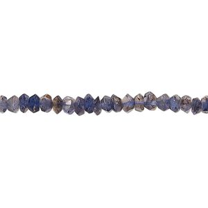 Iolite 1pkg1, hand-cut tumbled faceted saucer / rondelle bead 13 inch 3x1mm-4x3mm