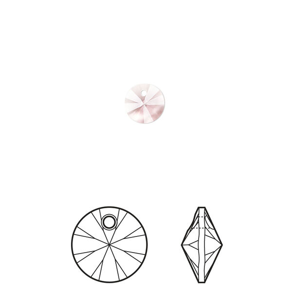 Drop 12pk light rose, Crystal Passions® 6mm pendant mini disk 6428 image number 0